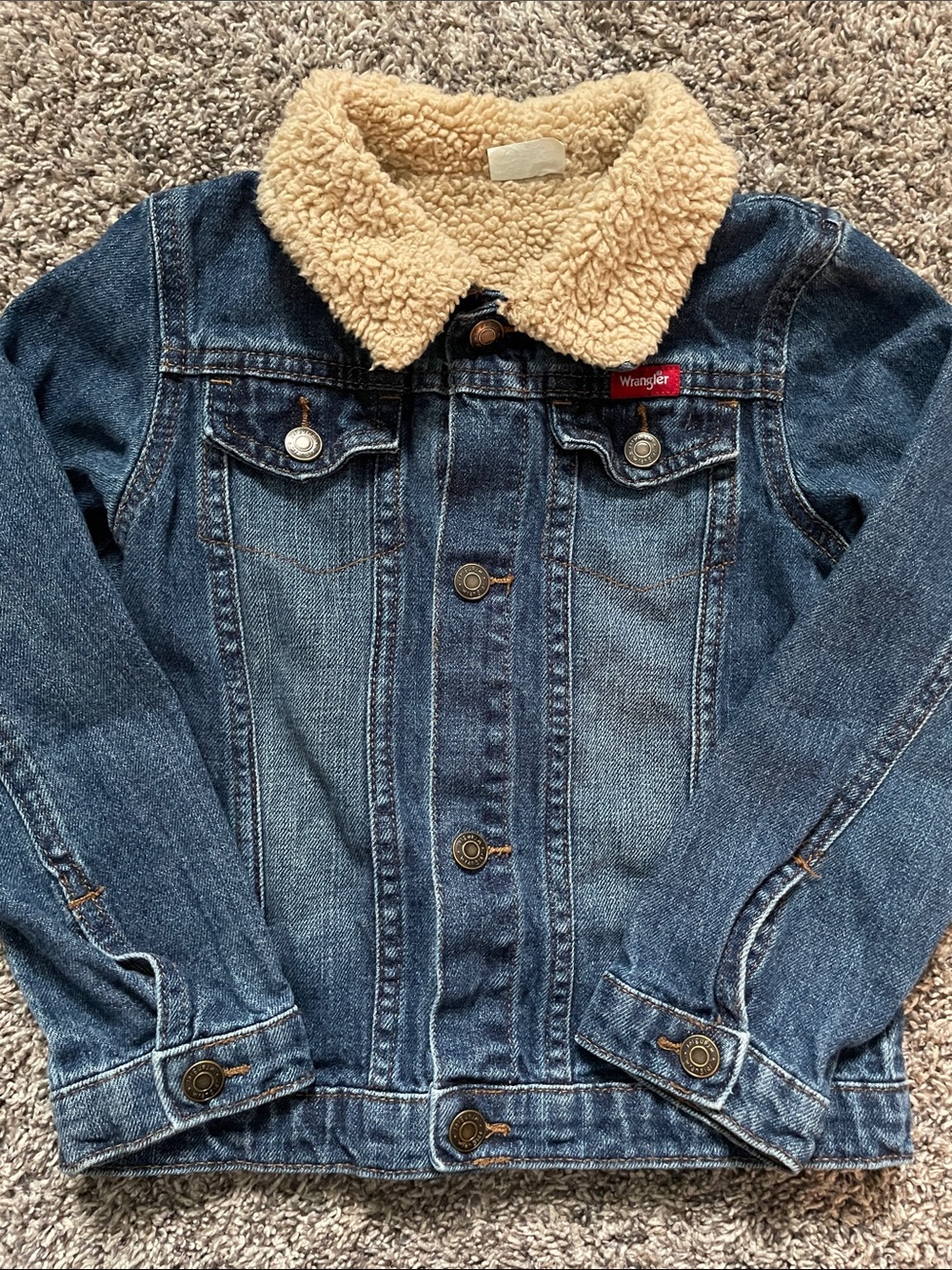 Toddler Wrangler Sherpa Collared Denim Jacket